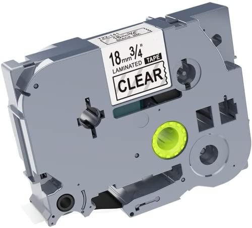 Laminated Label Tape 18mm Black on Clear TZ-141 Compatible With Brother P touch Label Printers