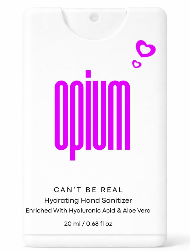 Can't Be Real Hydrating Hand Sanitizer Spray, Gentle and Moisturizing, Pocket-size, Travel-friendly, 20ml. (Opium)