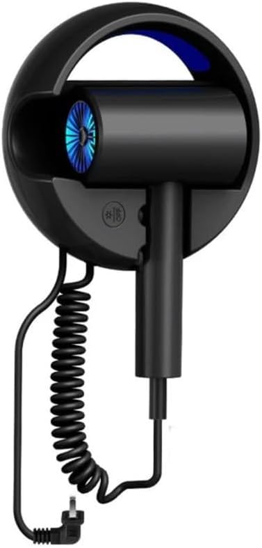 Wall Mount Hair Dryer, Black, Spiral Wire, Modern Design Wall Mounted HG-700