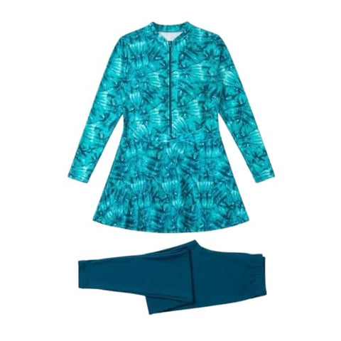 Full Burkini Swimsuit for Women - Modest Quick Dry Swimsuit Sun Protection Beach Wear WK.33