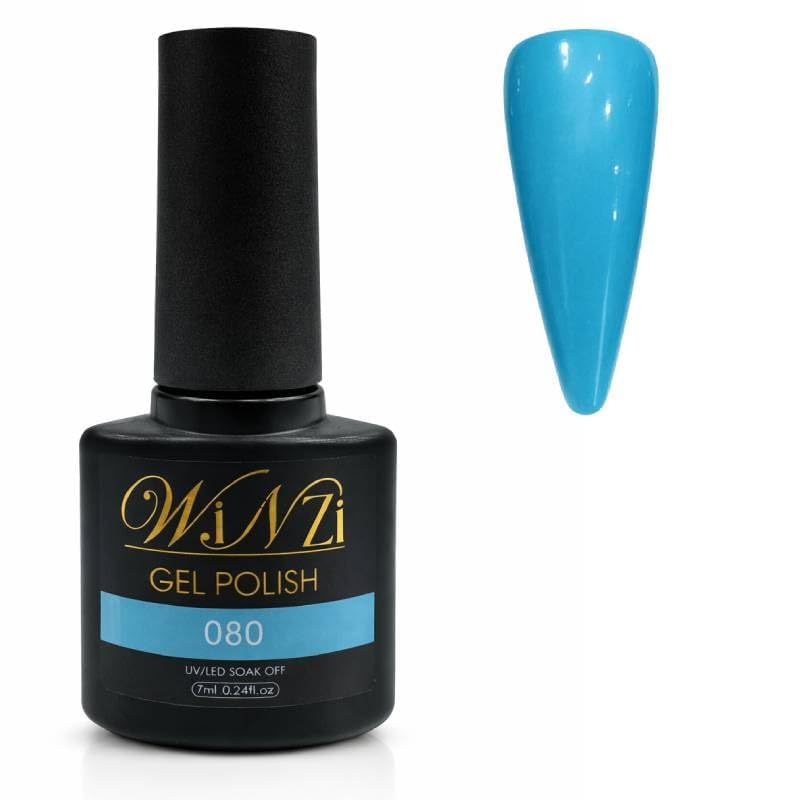 Turquoise Blue Gel Nail Polish 7ML, Fresh Aqua Blue Soak Off UV LED Gel Polish, Smooth Full Coverage, High Gloss Finish for Salon Manicure & DIY Nail Art at Home (080)