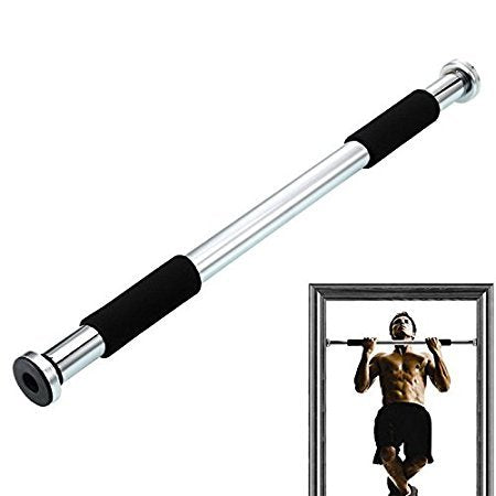 Inditradition Exercise Bar, Pull Up Door Bar, Cushioned Grip, Steel