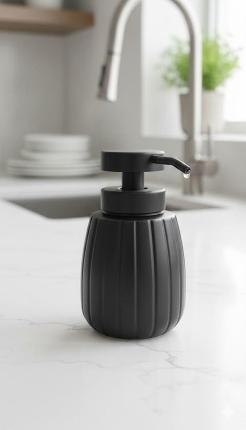 Generic Black Glass Soap Dispenser with Pump, for Dish Soap and Hand Soap, Kitchen or Bathroom Counter, .sg