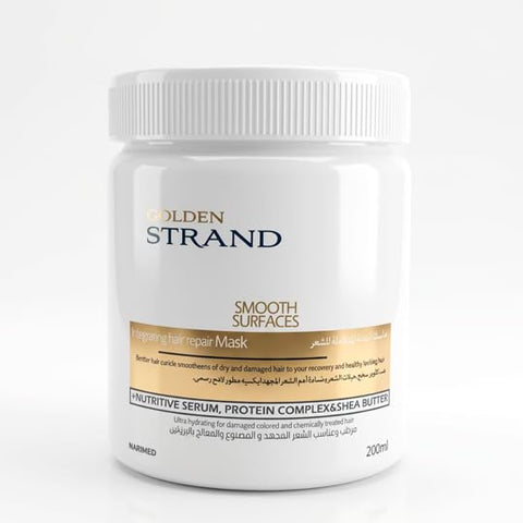 GOLDEN STRAND Integrating Hair Repair Mask 200ml – Professional Protein Complex & Shea Butter Treatment for Damaged Hair, Sulfate Free Formula for Straightened, Colored & Chemically Treated Hair