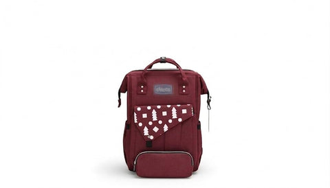 Chicco Multi-Functional Baby Diaper Bag Backpack, Red, Large Capacity, Waterproof, Organised Pockets for Baby Essentials