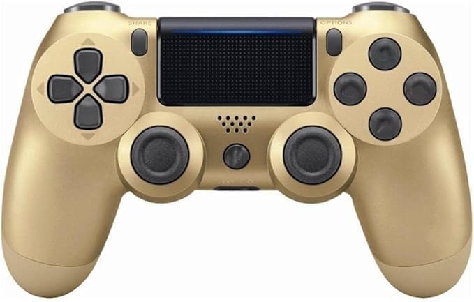 Wireless Controller for P-S-4 (Third-Party Generic, Non-OEM), Compatible with gaming console Slim/Pro, 6-Axis Dual Vibration Gamepad, Touchpad, 800mAh Rechargeable Battery – Gold