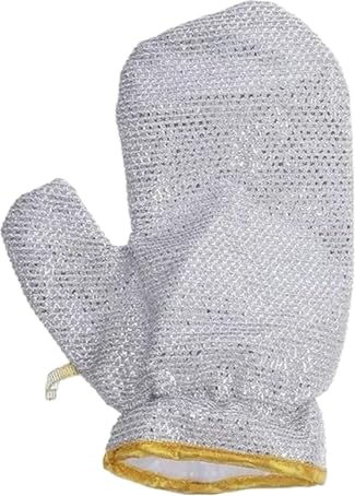 Downtown Plastic Coated Wire Gloves for Dishwashing, One Size Durable Cleaning Gloves for Tough Kitchen Scrubbing, Protective Hand Wear for Scouring Heavy Stains and Deep Cleaning Tasks