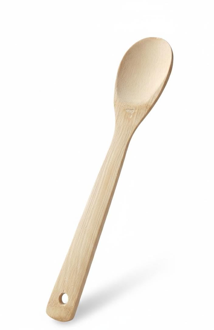 Spaceshoop Large Natural Wood Spoon – Eco-Friendly Wooden Cooking Spoon for Kitchen Use, Durable and Heat Safe, 1 Piece