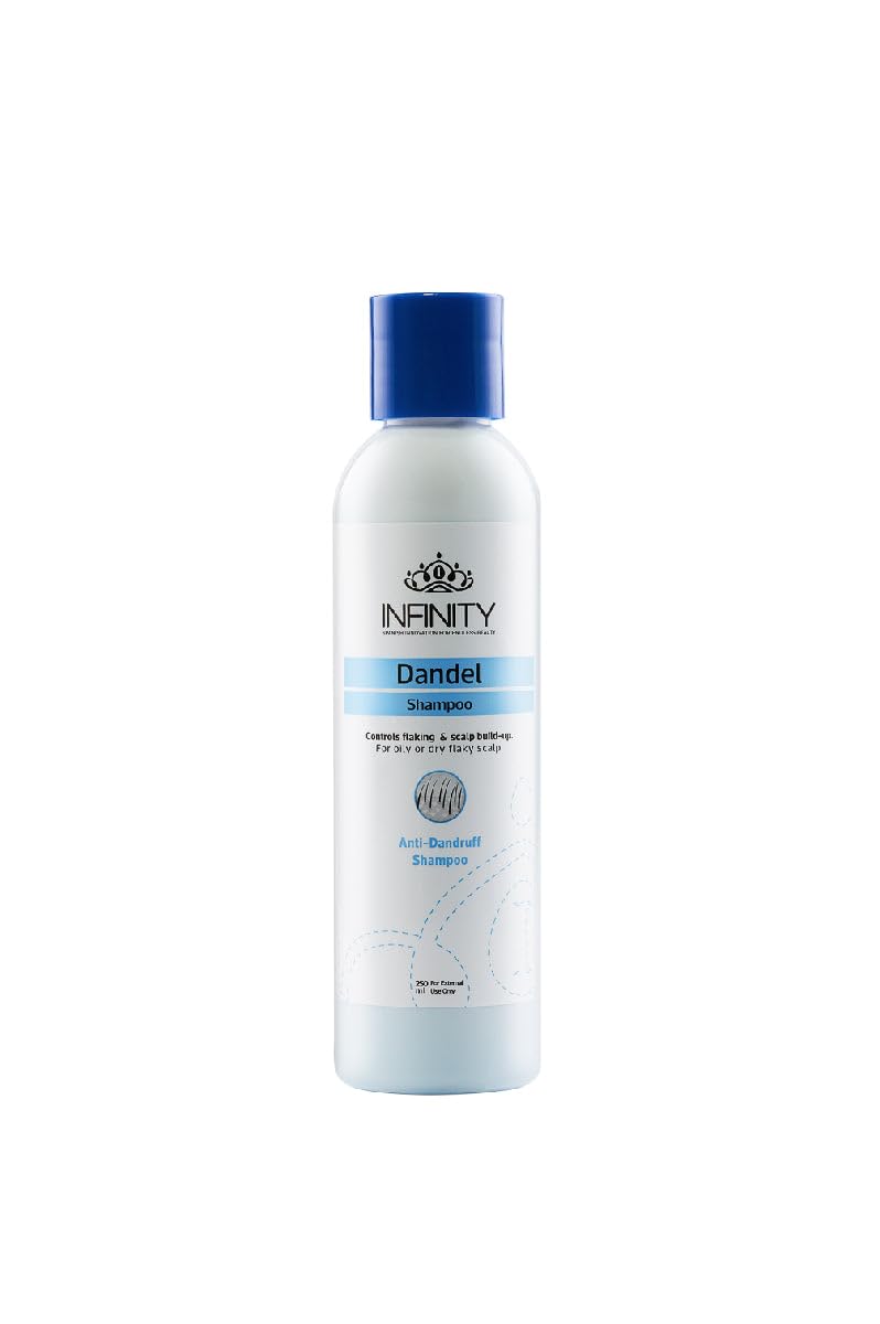 Infinity Clinic Pharma Dandel Anti-Dandruff Shampoo with Zinc Pyrithione, Selenium Sulphide, Tea Tree Oil, Argan Oil for Hair Loss Prevention and Scalp Care 250 ml