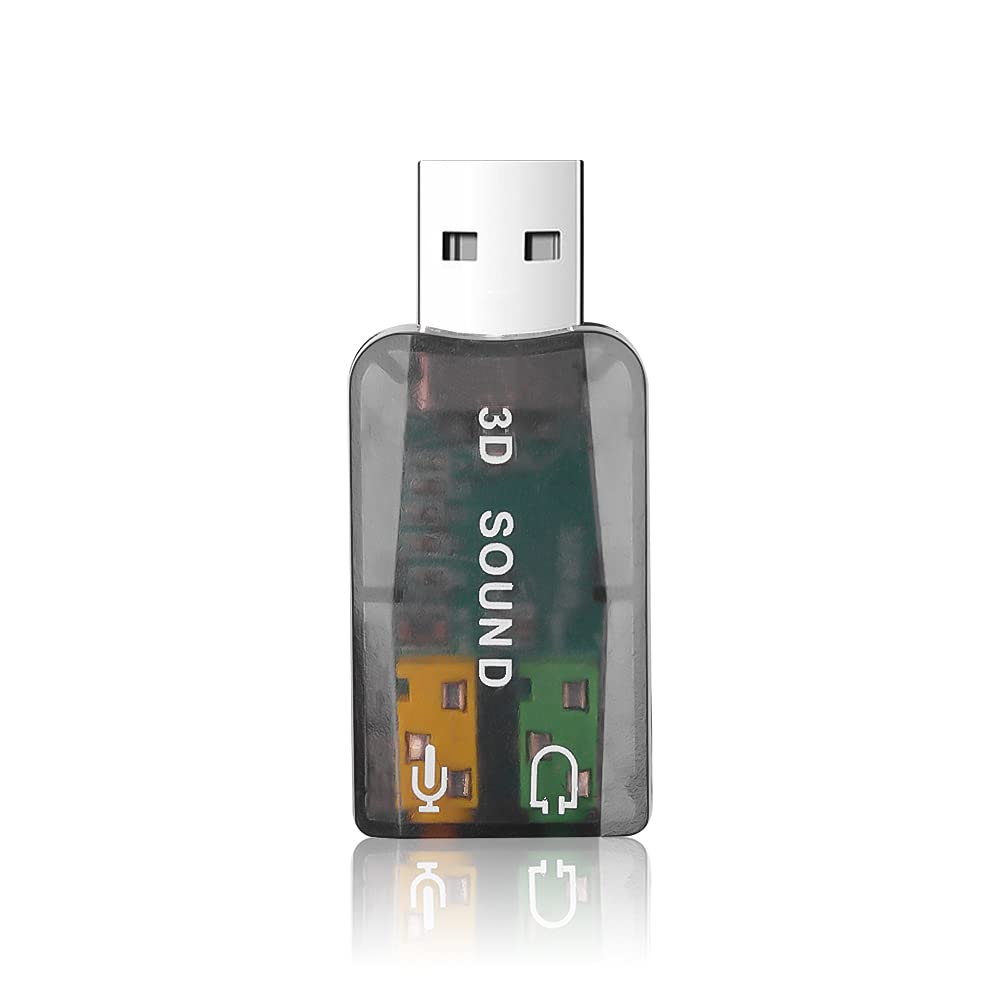 MySouq.Store USB Sound Card External Mini Sound Card USB to 3.5mm Interface Stereo Audio Adapter for Win 7 8 Android Speaker Laptop Headset (7.1 Channel,)