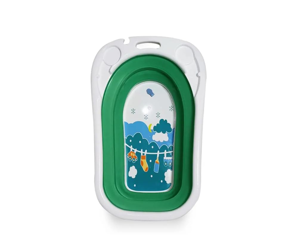 Fantastic-Kids-Toys Baby Bathtub, Newborn Baby Bathtub, Foldable Bathtub, 0-8 Years (Green)