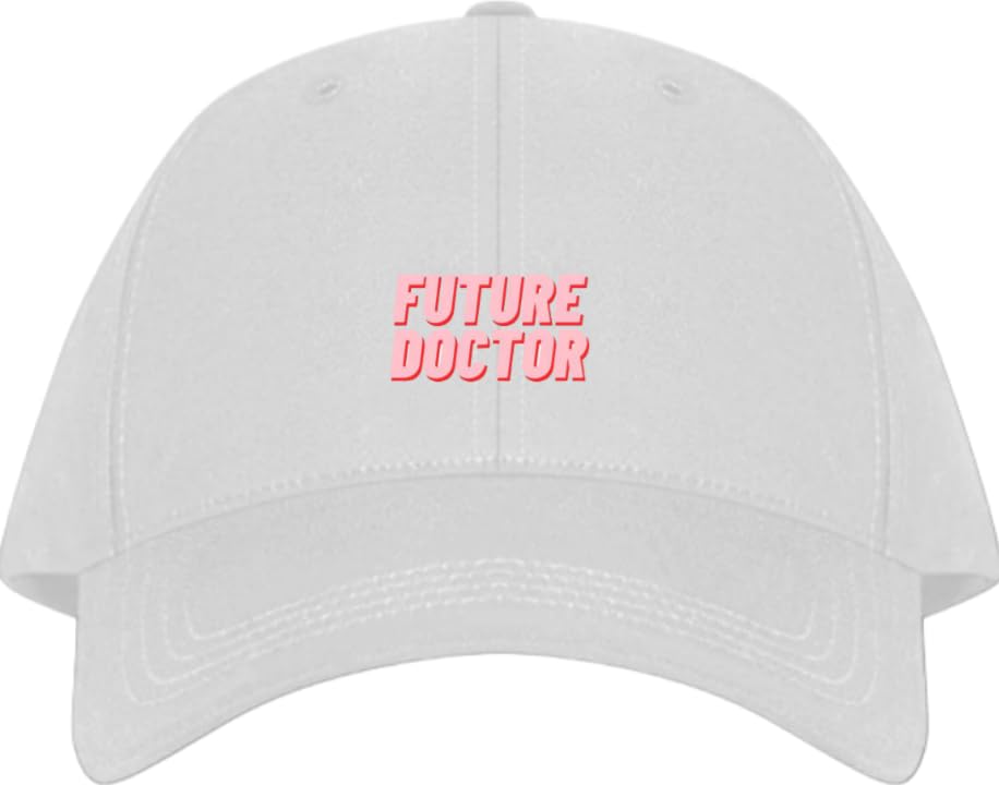FUTURE DOCTOR Plain unisex baseball cap White
