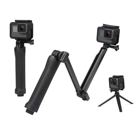 3-Way Monopod Grip Tripod Foldable Selfie Stick, Stabilizer Mount Holder for GoPro Hero