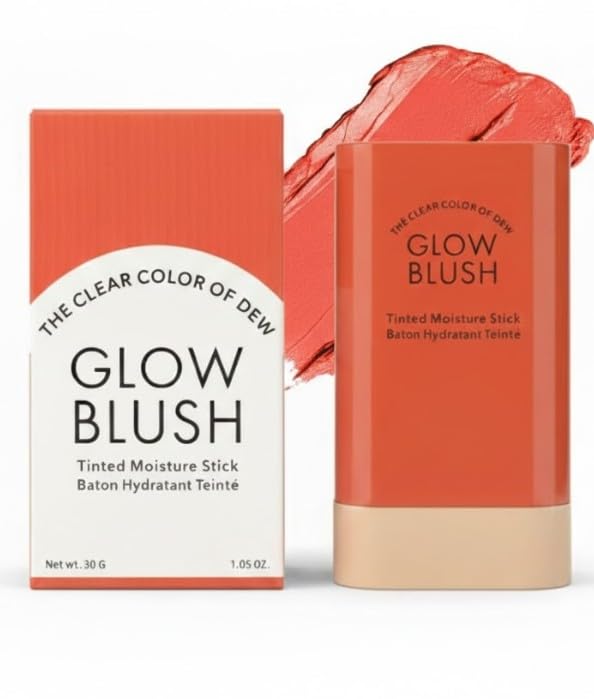Cream Blush Stick, Multi-use Makeup Blush Stick for Cheeks Lips Eyes, Solid Moisturizer Makeup Natural Matte Finish Waterproof Long-Lasting, 02 JUICY