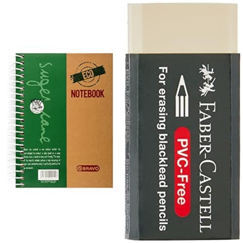 Bravo Stationery Bundle: Sasco Eco Notebook A5 + Faber-Castell PVC-Free Eraser Small