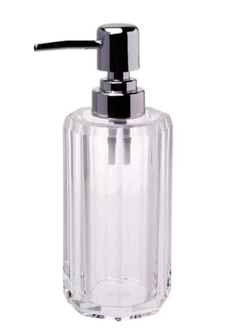 Acrylic Soap Dispenser for Bathroom or Kitchen - Soap and Lotion Dispenser, Hand Sanitizer Bottle and Pressure Pump for Shampoo, Conditioner, Shower Gel and Cosmetics (180ml - Clear) Anti Break