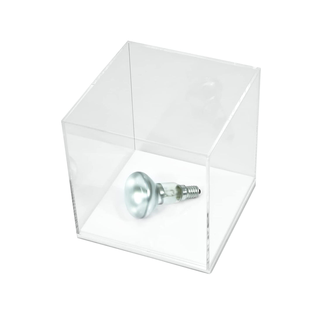 Acrylic Cube Display Boxes with Pedestal - Trophy, Collectibles, Home, Gift Shop (DS5+) (White, 150 mm x 150 mm (DS51))