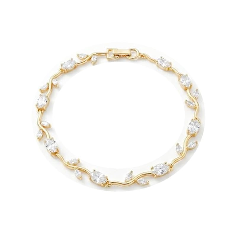 Stainless Steel Bracelet for Women,Tulip Flower Design,Rust and Fade Resistant,(Gold,White)-By Rana Store