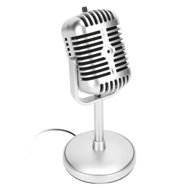 Vintage-Style Retro USB Desktop Microphone with Omnidirectional Pickup – K19 Fashion Microphone for PC, Laptop, Vlogging, Streaming – 2.0m Cable