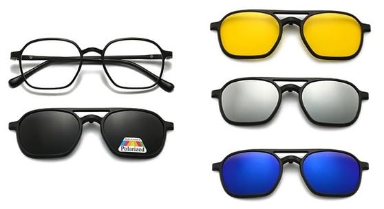 Unisex sunglasses featuring a TR90 frame with four magnetic lenses in various colors, polarized sunglasses,superior UV400 protection, perfect for a special gift.seller INFINITYHANDMADE