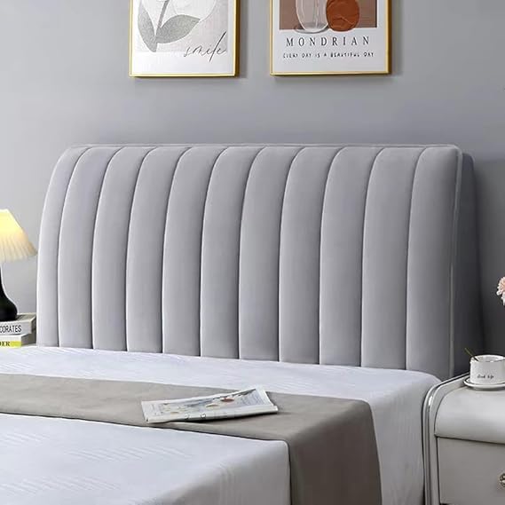 Soft Velvet Bed Protector Quilted with Heavy Material – Silky Feel Extra Protection & Comfort – Renews Room Decor (Grey, 160cm)