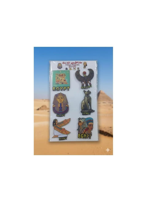 Pharaonic Fridge Magnet Set â€“ Ancient Egyptian Civilization Symbols â€“ Unique Kitchen Decor â€“ Egyptian Souvenir (6 Pieces) Multi-Design & Multi-Color.