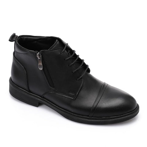 Men's Leather Half Boot - Elegant And Modern Design, Made From Materials, Suitable For Work And Occasions, With Inner Lining And Comfortable Medical Insole