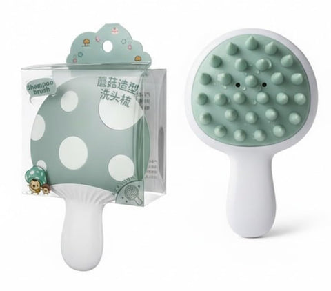 shampoo Massager SHORT Handle Brush Scalp Exfoliator for Dandruff Removal Waterproof Shower Scalp Scrubber Tool for Hair Growth long Silicone Bristles Easily Reach -multicolor-1pc