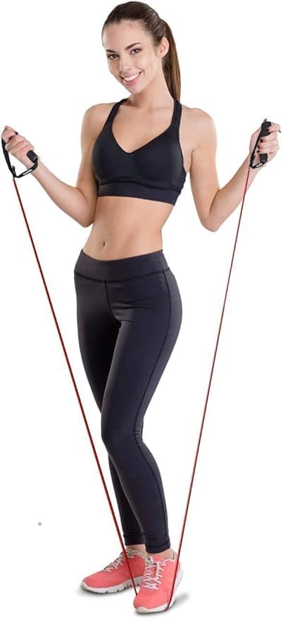 TRUE FIT®- Resistance Bands Set 5pcs Fitness Tubes Tension Bands Exercise Bands Workout with Handles for Men Women Strength Physical Training Equipment at Gym Home