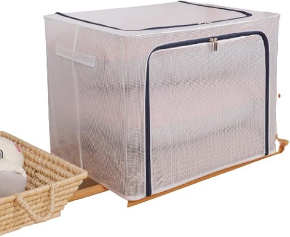 Clear Storage Box - 66L AB, Nylon, Folding, Mesh, Zipper Closure, 46.2 x 25 x 30 cm, 350g, Clothing, Toys