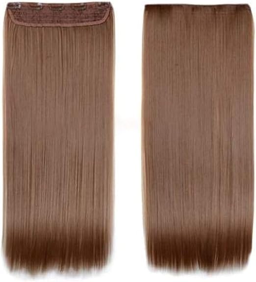 Long Straight Synthetic Hair Extensions 70cm 140g (Meduim Brown) ECIF