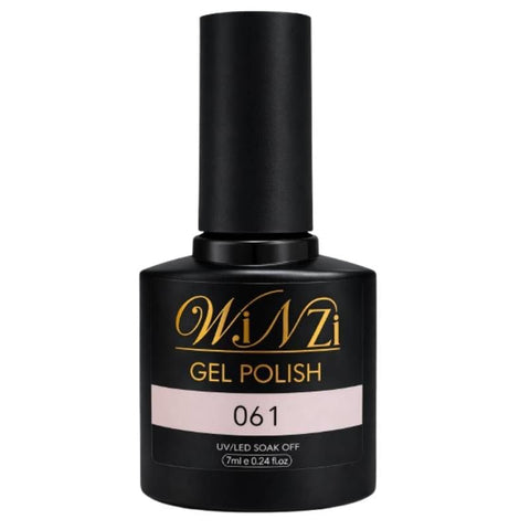 Soft Nude Pink Gel Nail Polish 7ML, Pale Nude Soak Off UV LED Gel Polish, Smooth Application, High Gloss Finish, Natural Color for Salon Manicure and DIY Nail Art at Home (061)