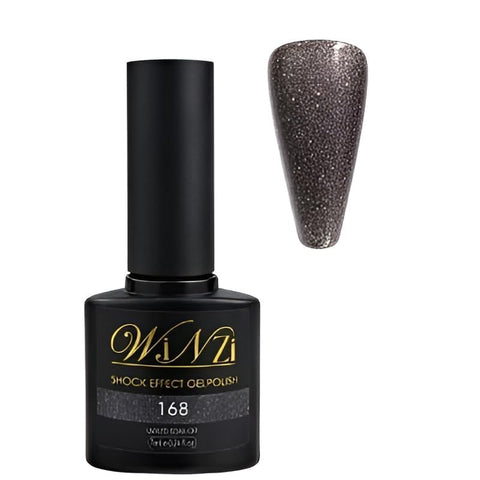 Dark Black Shock Effect UV/LED Gel Nail Polish 7ml – Intense Shimmer Visual Effect Soak Off Gel – Smooth Application – Glossy Finish for Bold Nails, DIY Manicure & Professional Salon Use