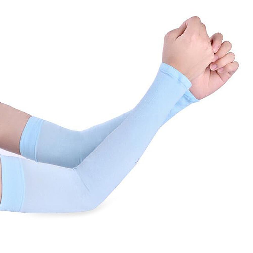 SPORTSZONE Full Arm Fingerless Sleeves – Unisex Outdoor Protection Arm Sleeves with UV & Dust Guard, Breathable Lightweight Fabric for Sports, Cycling, Daily Wear