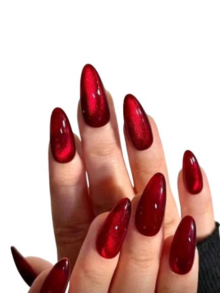 24pcs Nails Medium Nude Cat (RED)