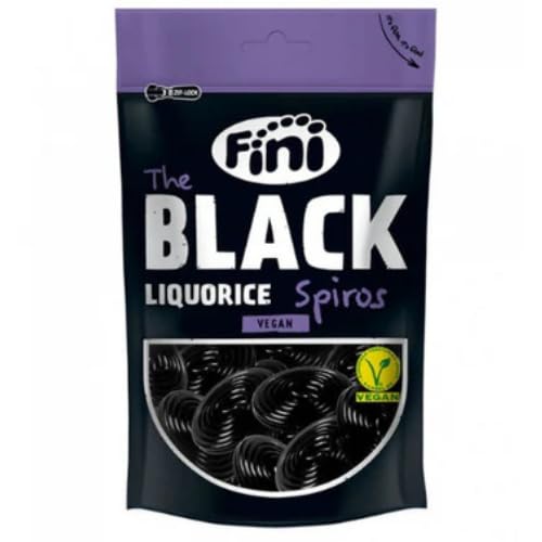 Fini spanish Candy -(Rotella Licorice Gummies) Black Liquorice Spiros 180g - Made in Spain