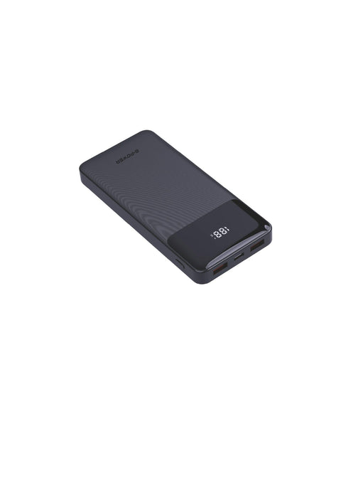 G-Power GP-PB010 Led Screen 10000mAh Power Bank - 3 Ports (2USB & Type-c) - Quick Charging 22.5W - Black