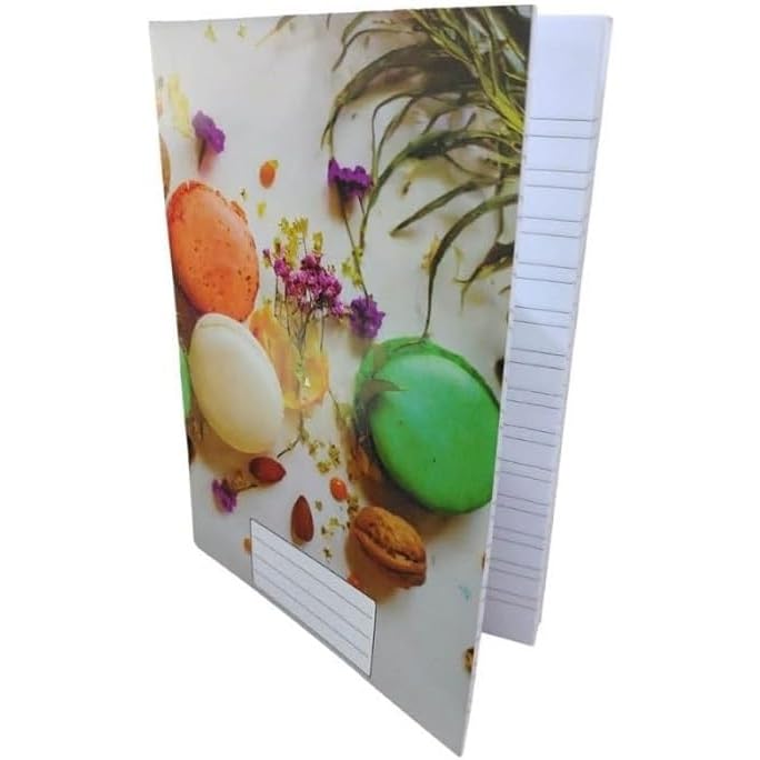 Extra Line School Notebook Stapled English 60 Sheets Donuts Design Coated Cover