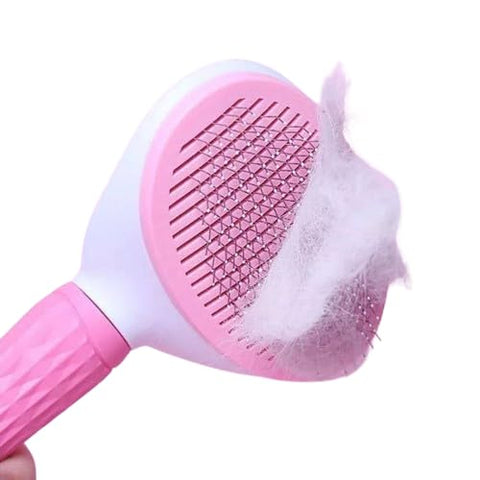 Pet Hair Brush & Muzzle - Clean and Massage Easily SU (Pink)