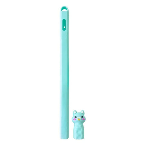 (2-C) Pencil 2 Silicone Cover, Stylus Kitty Cartoon Pen Case For Apple Pencil 2 - Turquoise