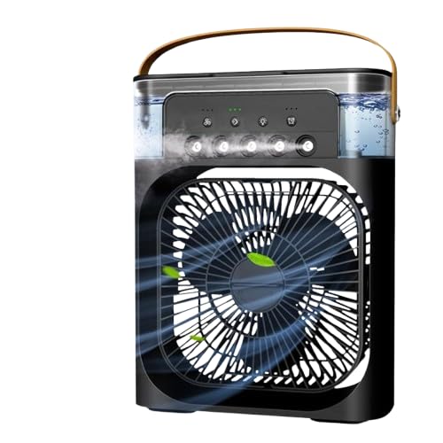 Portable Touch Cooling Fan with Large Water Tank and Lighting – USB Charging – Instant Cooling & Cooling for Home, Office, Travel Ka