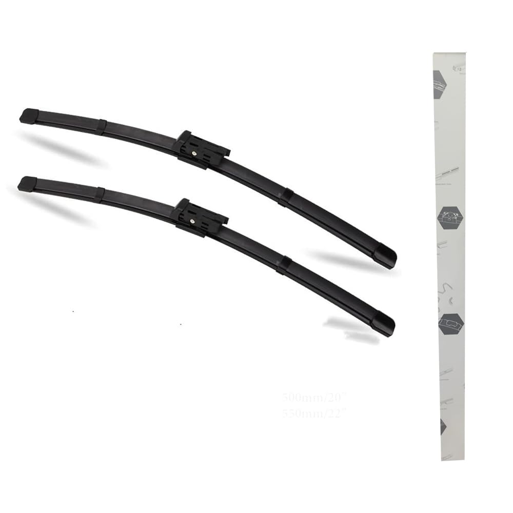 Jeep Rengede Windshield Wiper Blade Set, Premium Quality, Front, Universal Fit, 20-inch and 22-inch, 2-Piece Kit