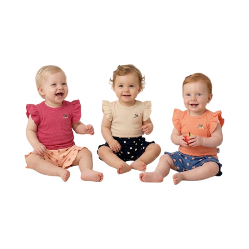 Baby Girls' Flutter Sleeve Top and Shorts Set, Fruit Print