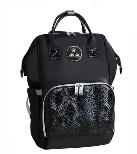 Kidillo gold Diaper Backpack Large Capacity Baby Bag Multi Function Travel Backpack Nappy Bags Nursing Bag Fashion Mummy Roomy Waterproof for Baby Care .black