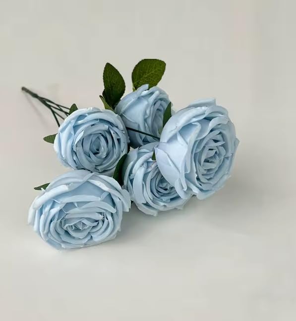 Royal Artificial Blue Roses Bouquet Touch Luxury And Elegance For Your Modern Home Decor