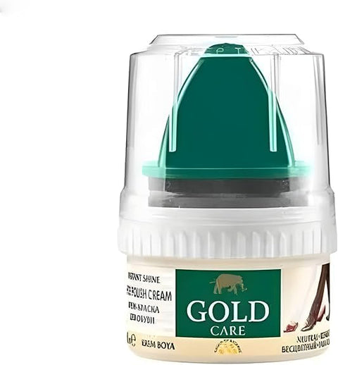 Gold Care Shoe Polish Cream with Sponge Applicator - Instant Shine and Perfect for Leather Shoes - Available in Multi Color