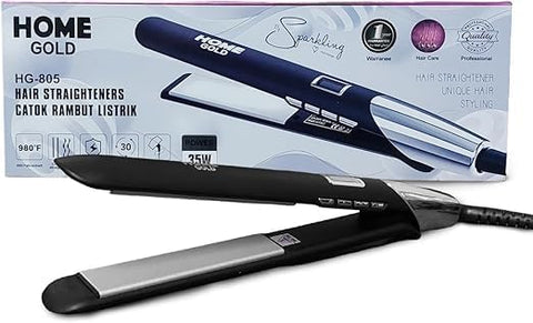 Hair Straightener 30 Second Heat Up Adjustable High Heat 360° Rotating Cord 35W Model For Curly And Straight Hair HG 805 (Black)
