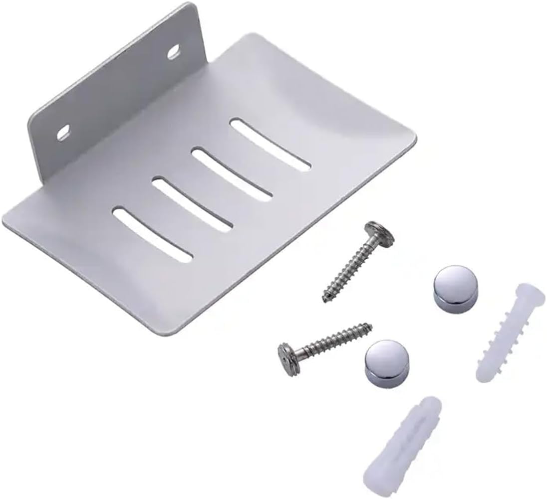 Wall Soap Holder Stainless Steel Rustproof Soap Holder Metal Soap Dish with Efficient Drainage Holes, Space Saving Design for Bathroom and Kitchen, Easy to Clean and Install