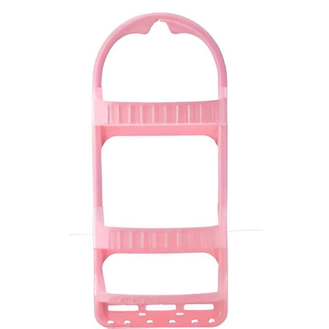 Multi-Functional Bathroom Storage - Plastic Corner Shelf with Three Tiers and Five Hooks, Available in Various Colors, Perfect for Toiletries, Fragrances, Makeup, and Spices