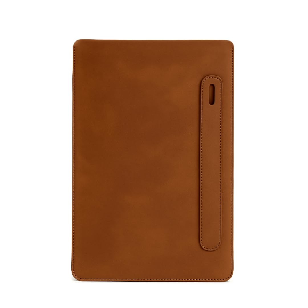 Premium Leather Sleeve with Apple Pencil Holder, Slim Protective Case Cover for iPad Pro, Air – Fits Apple Pencil, Genuine Leather Pouch with Integrated Storage for Apple Pencil (brown)